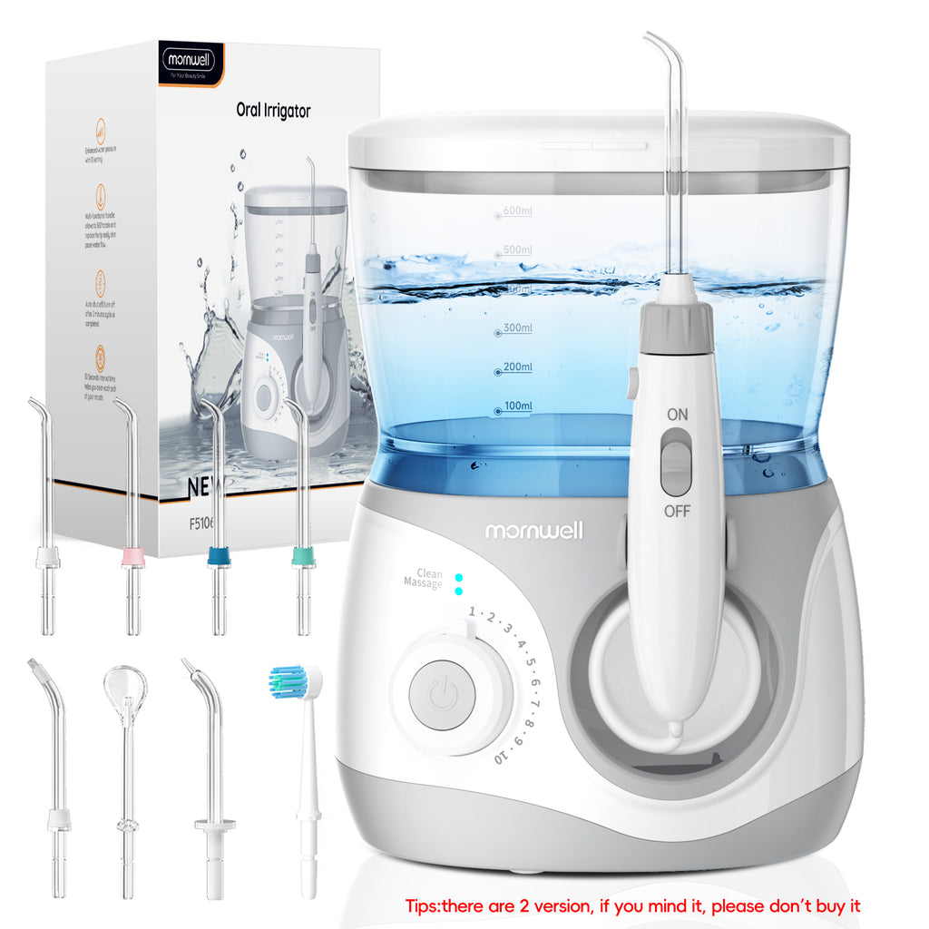 Mornwell Water Flosser With 8 Nozzles 600ml High-volume Home Electric Oral Irrigator For Oral Care Cleaning Teeth Effectively