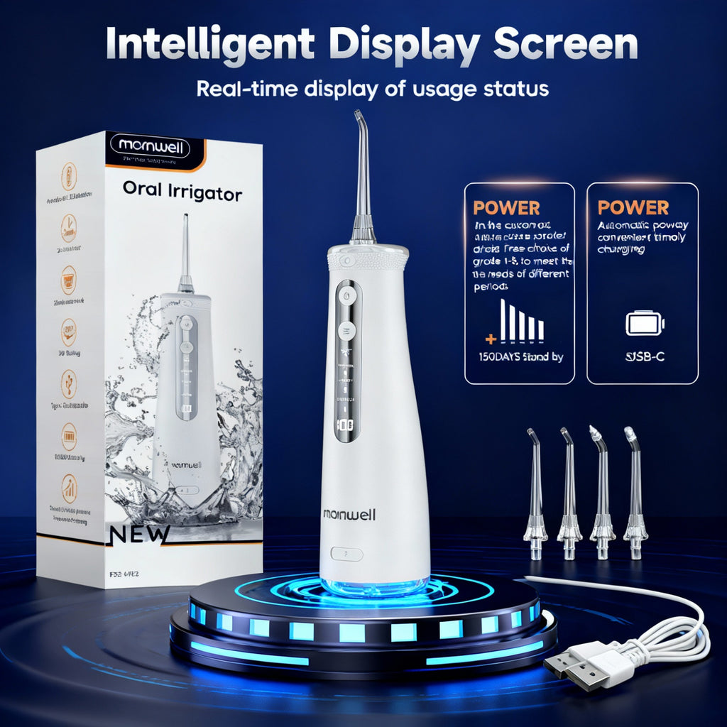 Portable Water Flosser and Tooth Powder Combo, Rechargeable Deep Oral Cleaning Kit for Teeth and Gum Care, Fresh Breath Set