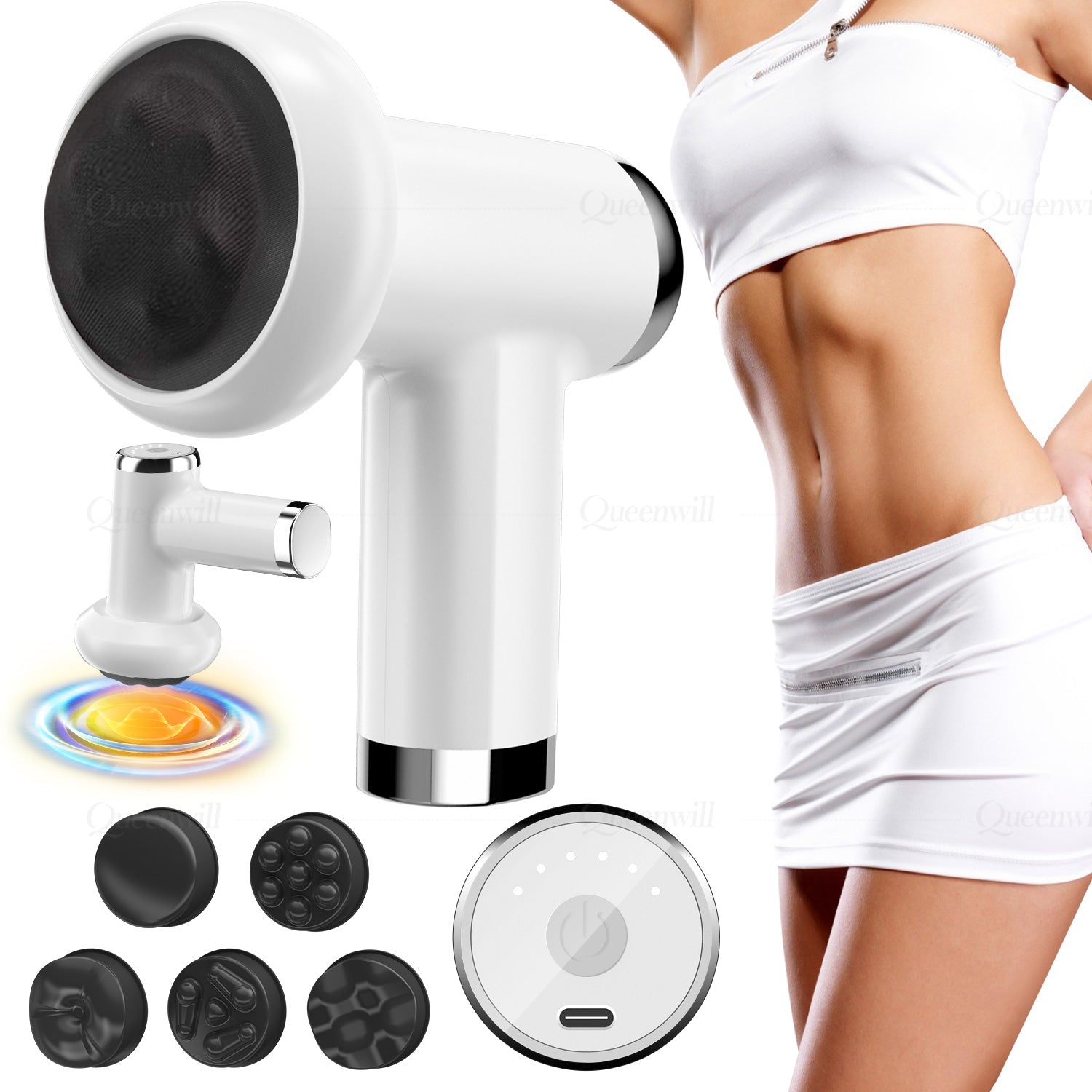 Handheld massage, portable shaping device, vibrating fascia gun, deep muscle relaxation, fitness, slimming and health