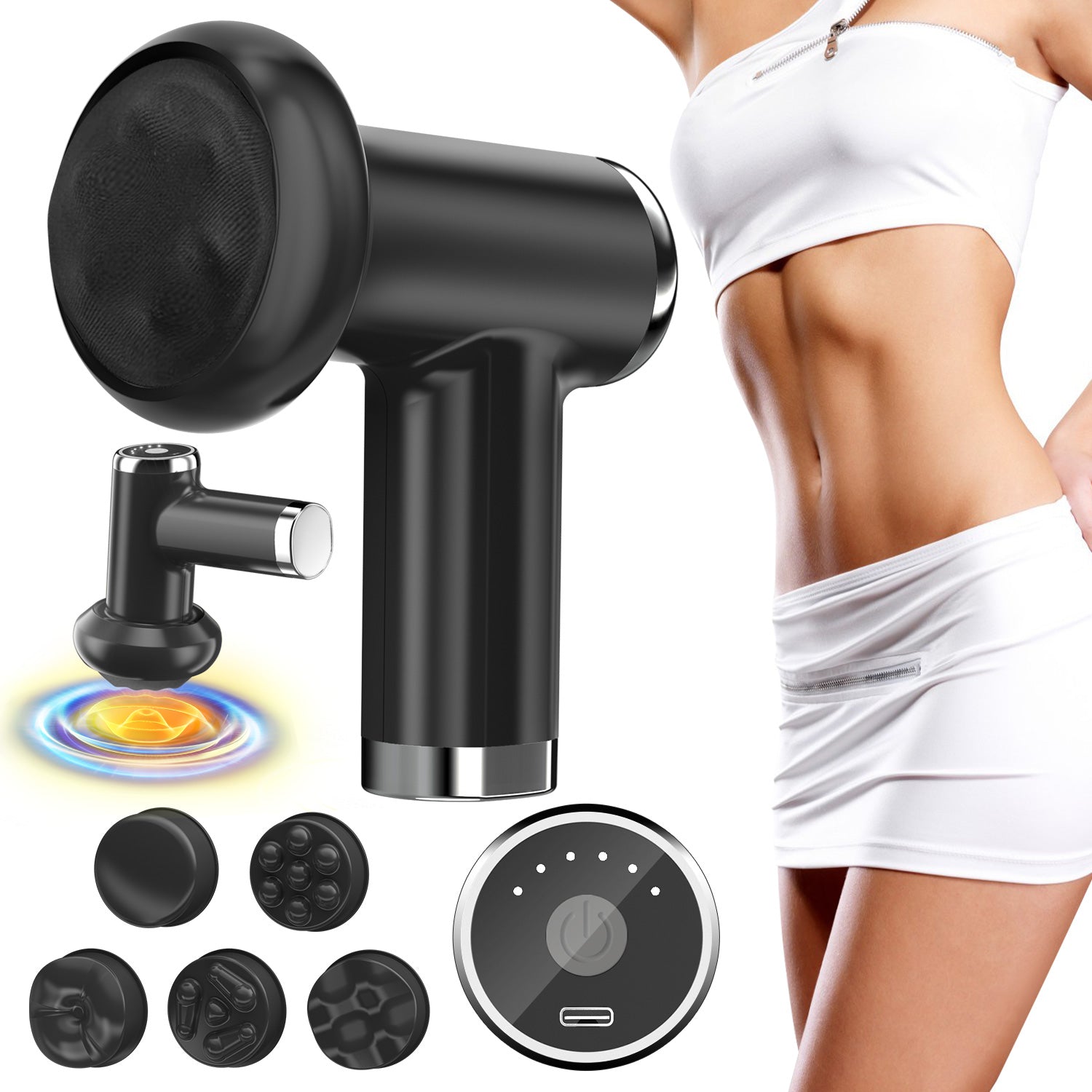 Handheld massage, portable shaping device, vibrating fascia gun, deep muscle relaxation, fitness, slimming and health
