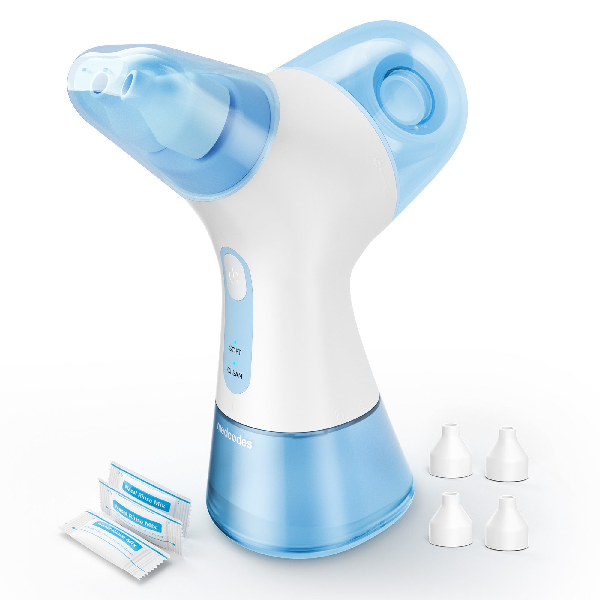 Nasal Rinse Irrigation & Water Flosser Combo, 30 Salt Packs, for Relieving Sinus Discomfort, Self-Cleaning & Waste Collection