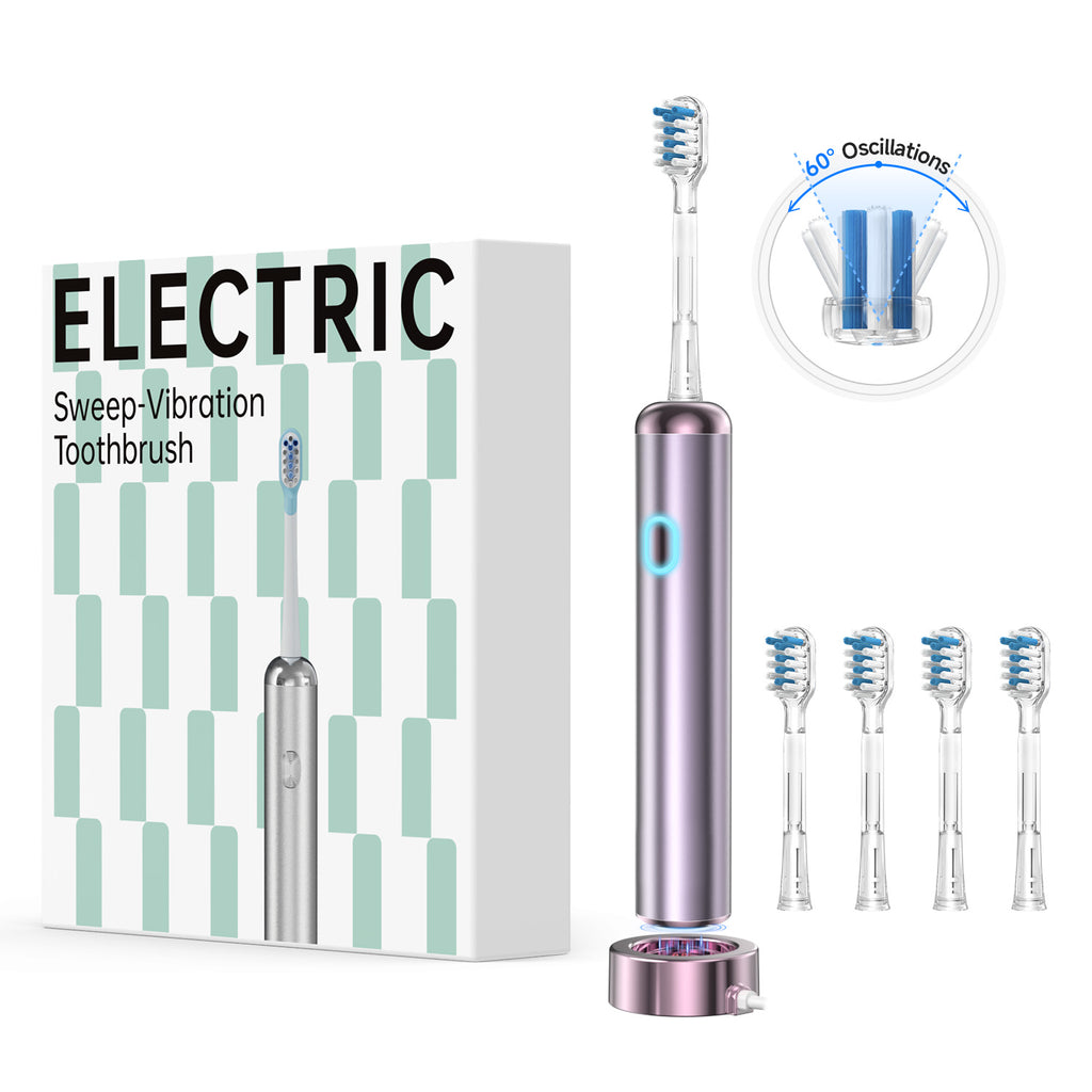 Wave Electric Toothbrush Oscillation & Vibration Sonic Electric Tooth Brush, Adults Teen BASS-Brushing Technique for Travel