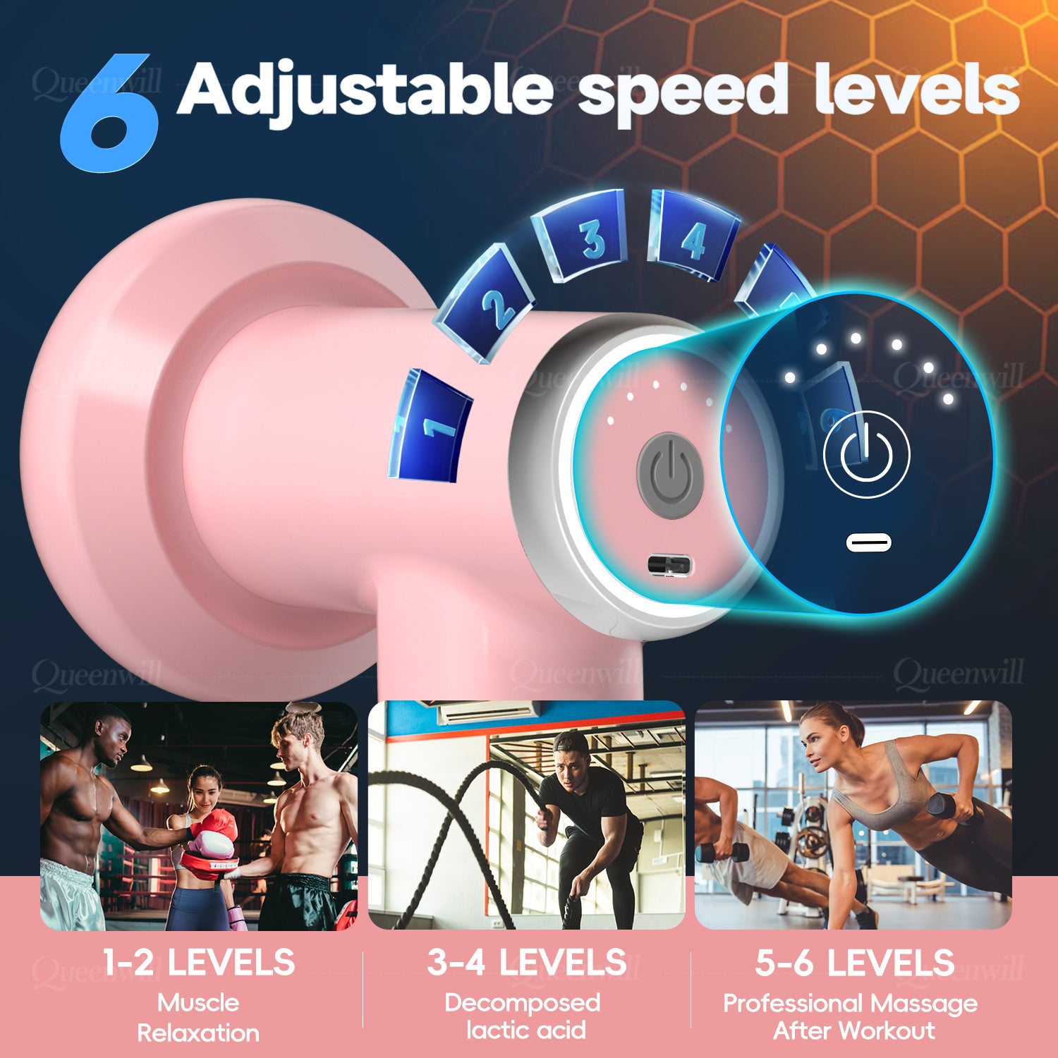 Handheld massage, portable shaping device, vibrating fascia gun, deep muscle relaxation, fitness, slimming and health（副本）