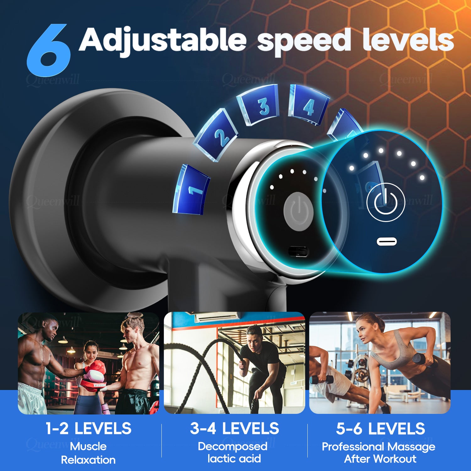 Handheld massage, portable shaping device, vibrating fascia gun, deep muscle relaxation, fitness, slimming and health