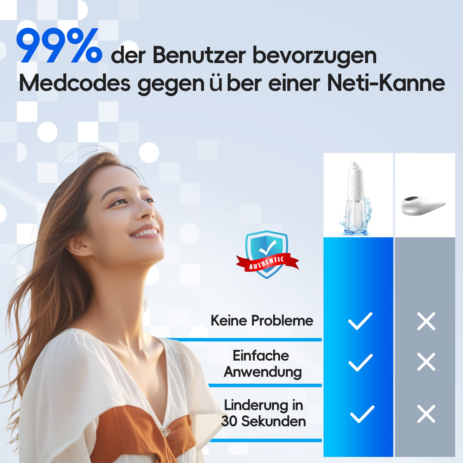 Nasal Irrigation System with 30 Salt Packets, Sinus Rinse Machine with Auto Waste Collection Function for Sinus Nasal Allergies
