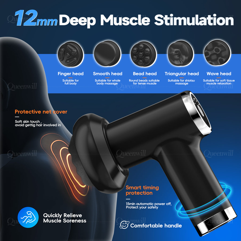 Handheld massage, portable shaping device, vibrating fascia gun, deep muscle relaxation, fitness, slimming and health