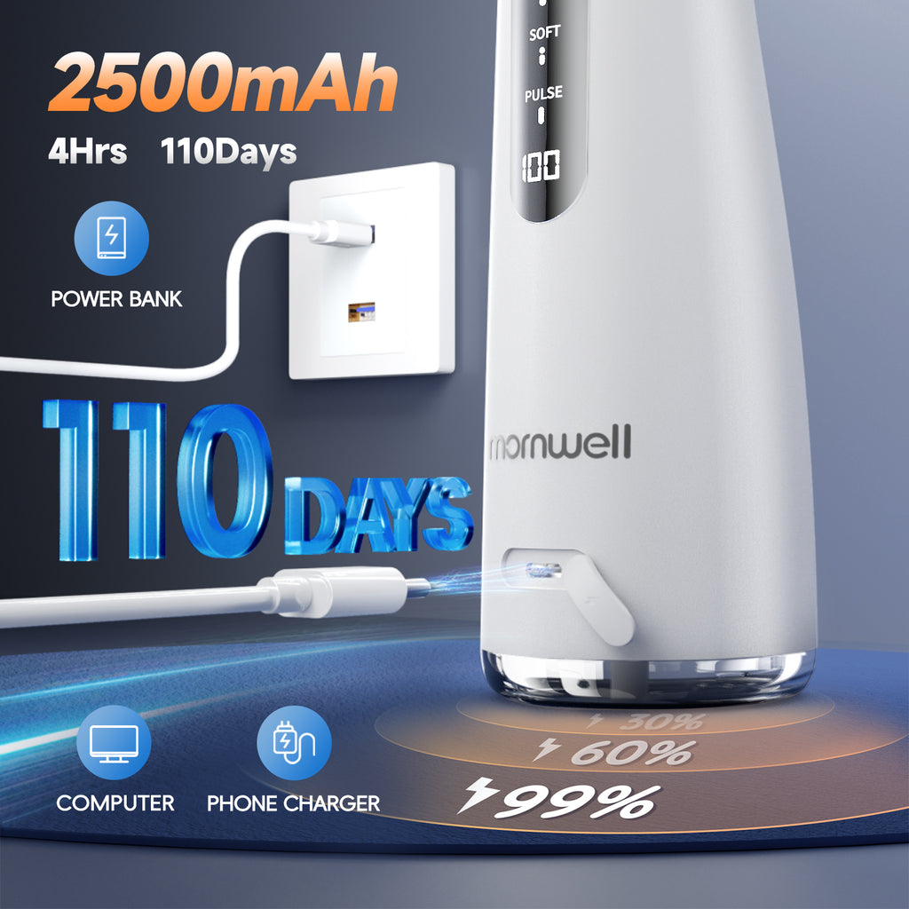 Portable Water Flosser and Tooth Powder Combo, Rechargeable Deep Oral Cleaning Kit for Teeth and Gum Care, Fresh Breath Set