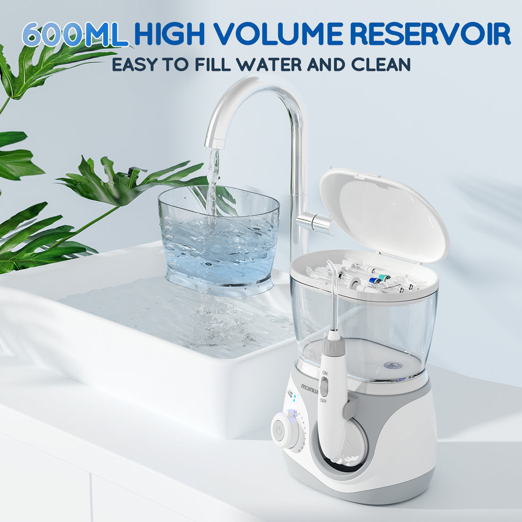 Mornwell Water Flosser With 8 Nozzles 600ml High-volume Home Electric Oral Irrigator For Oral Care Cleaning Teeth Effectively
