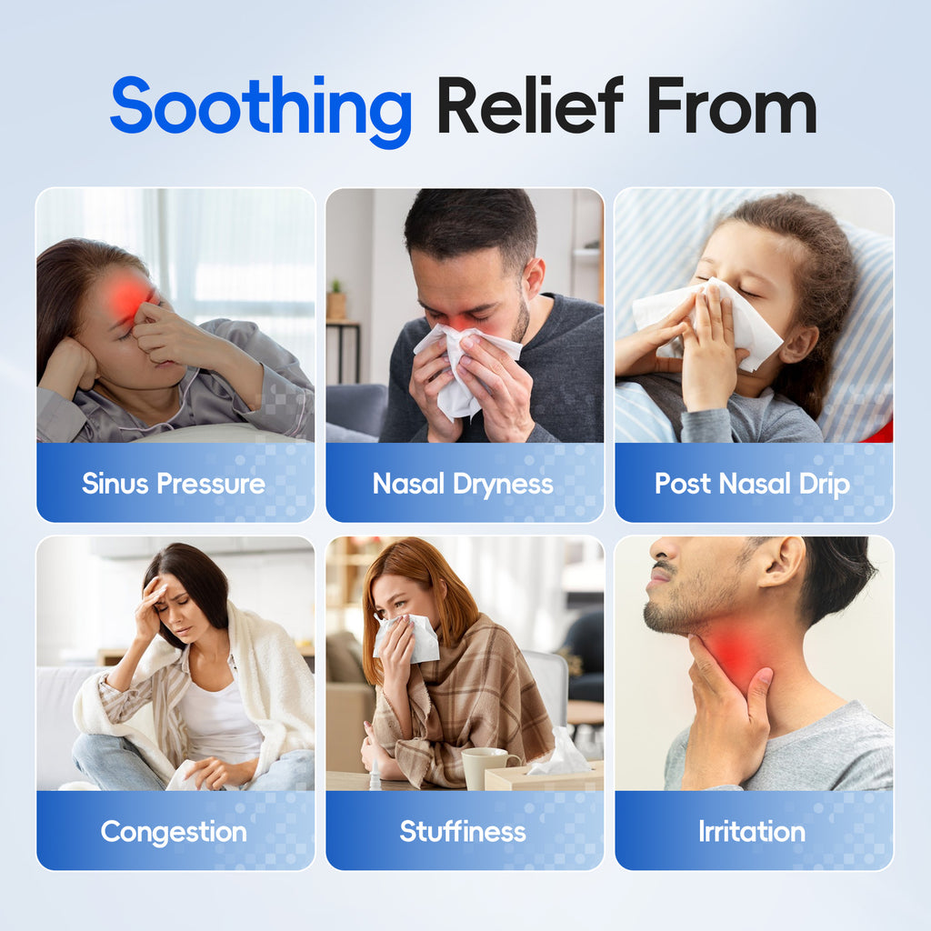 Nasal Irrigation System with 30 Salt Packets, Sinus Rinse Machine with Auto Waste Collection Function for Sinus Nasal Allergies