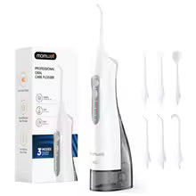 Mornwell D52 Portable Water Flosser USB Rechargeable 300ml 6 Jet Tips 3 Modes Teeth Cleaning for Travel Water Jet Toothpick