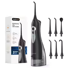 Mornwell D52 Portable Water Flosser USB Rechargeable 300ml 6 Jet Tips 3 Modes Teeth Cleaning for Travel Water Jet Toothpick