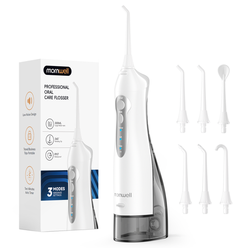 Mornwell Water Flosser Teeth Picks 6 Jets 3 Modes Portable Cordless D52 Water Floss For Teeth Cleaner IPX7 Waterproof Oral Picks