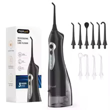 Mornwell D52 Portable Water Flosser USB Rechargeable 300ml 6 Jet Tips 3 Modes Teeth Cleaning for Travel Water Jet Toothpick